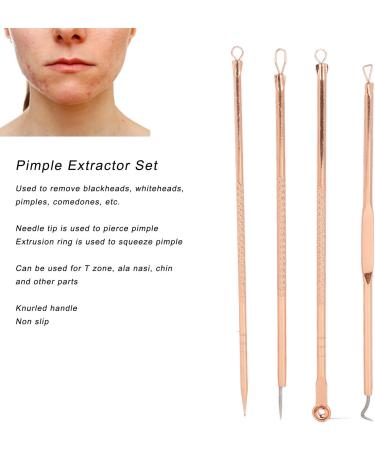 Qukaim Blackhead Removal Tool Pimple Blackhead Remover Tool Kit 4 Set Stainless Steel Comedone Extractor for Professional Zit Whitehead Popper - Buy Online on GoSupps.com