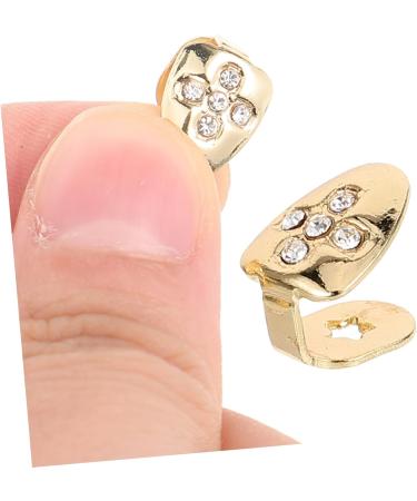ifundom 2pcs Grills Gold Decor Grill for Teeth Shiny Mouth Grill Decorate Men and Women Gem The Cross - Buy Online on GoSupps.com