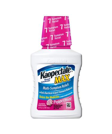 Kaopectate Multi-Symptom Relief for Diarrhea & Upset Stomach, Max Peppermint, 8 Fl Oz