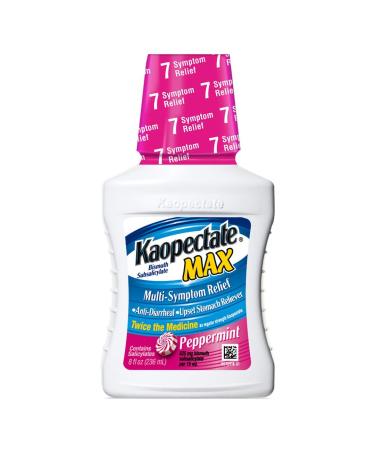 Kaopectate Multi-Symptom Relief for Diarrhea & Upset Stomach, Max Peppermint, 8 Fl Oz