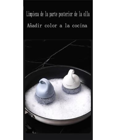 Plastic Sponge Scrubber Cleaning Balls Cutlery Scrubber Metal Scrubbing Pad Balls for Pots and Pans Cleaning Removes Rust Dirty Cookware Cleaner with Handle (Sassafras) - Buy Online on GoSupps.com