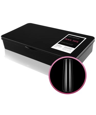 Wellquinn No C Curve Square Nail Tips - 360pcs Extra Long Clear Acrylic XXL False Nails - Buy Online on GoSupps.com