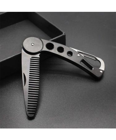 JinZeFa Stainless Steel Folding Beard Comb - Portable Anti Static Comb for Men's Mustache Styling - Buy Online on GoSupps.com