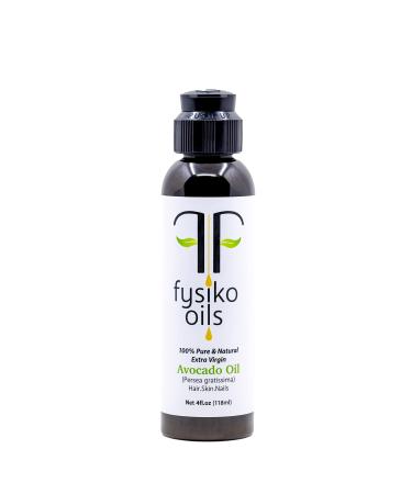 Fysiko Avocado Oil- 100% Pure & Natural Cold Pressed Extra Virgin Hexane free Generously Hydrating for Skin Hair & Nails 4fl.oz