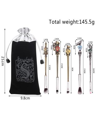 Wand Potter Makeup Brushes Set | Magic Eye Shadow, Eyeliner, Lip Brushes | Harry Potter Inspired | 5pcs with Gift Bag - Buy Online on GoSupps.com