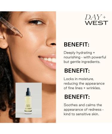 Day+West Quiet Force Face Oil | Hydrating Squalane & Jojoba Oil for Sensitive Skin | Nourishing Vitamin C & Bakuchiol | Shop Internationally - Buy Online on GoSupps.com