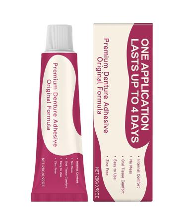 Denture Adhesive Cream 28g | Strong Waterproof and Durable Hold | Secure Fit for Dentures | Ideal for Daily Home Use and Personal Care |