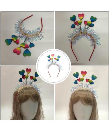 FOMIYES Glitter Heart Headband Colorful Love Heart Hair Hoop Heart Head Bopper with Tassel Valentines Day Hairband Lovely Headpiece for Girl Women Party Hair Decor - Buy Online on GoSupps.com