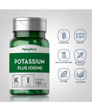 Potassium Iodide Supplement | 180 Vegetarian Tablets | Non-GMO & Gluten-Free - Buy Online on GoSupps.com