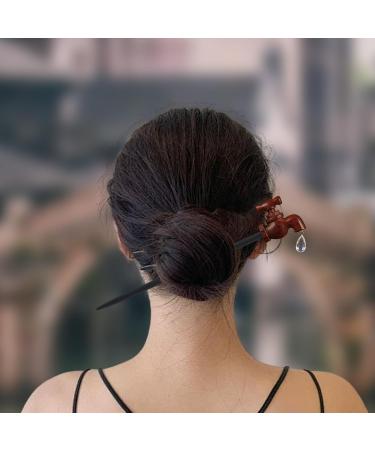 Hair Chopsticks | New Chinese Hair Pins with Faucet Design - Chinese Hair Accessories Retro Sandalwood Elegant Hair Stick for Buns Long Hair Women & Girls - Buy Online on GoSupps.com