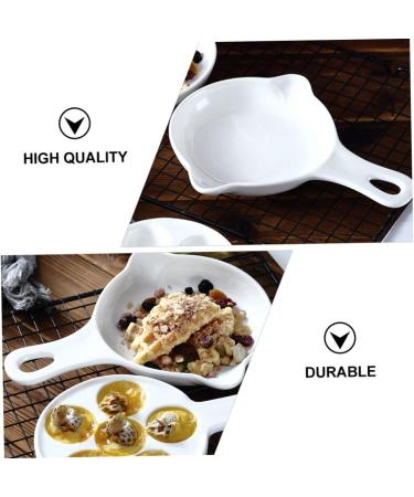 MAGICLULU Snail Plate 3 Pcs Baked Snails White Ceramics Cauliflower Oven Ceramic Snail Dish 21X16.4CMx3pcs Whitex3pcs - Buy Online on GoSupps.com
