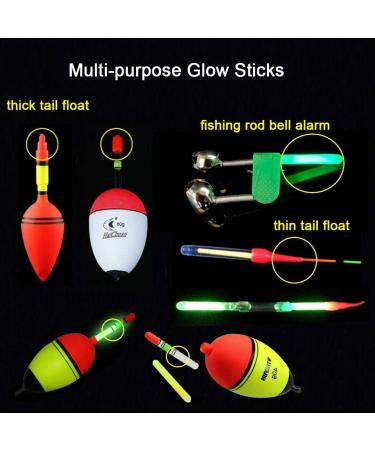 Qualy Fishing Glow Sticks 4.5X37mm - 50 Pack for Bobbers, Rod Bell Alarm Lights - Bobber Glow Sticks - Buy Online on GoSupps.com