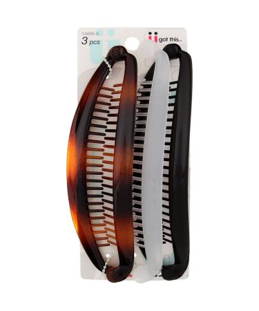 Scunci Banana Barrettes - Assorted Colors, 3-Piece Set for Stylish Hair - Buy Online on GoSupps.com