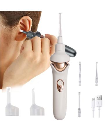 Electric Ear Picker Adult Ear Picker and Ear Picker Earwax Cleaner with Light Soft Head for Children Earwax Removal Vacuum Cleaner White