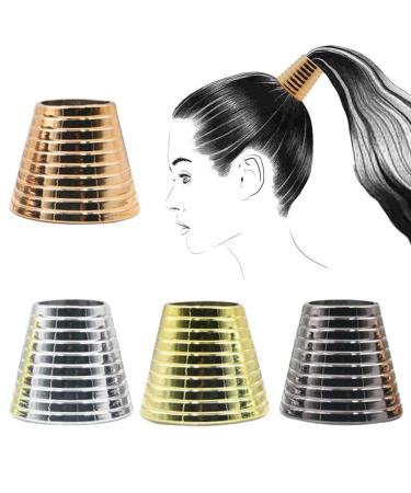 cuhair 4pcs department piece rivets vintage 4 pieces plastic ponytail holder hair clips hair accessories punk stripes