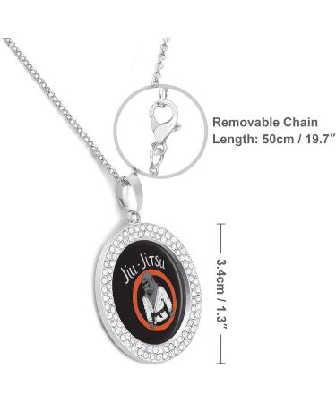 Jiu-Jitsu Fighter Diamond Necklace - Silver Alloy Cute Women's Jewelry Gift - Buy Online on GoSupps.com