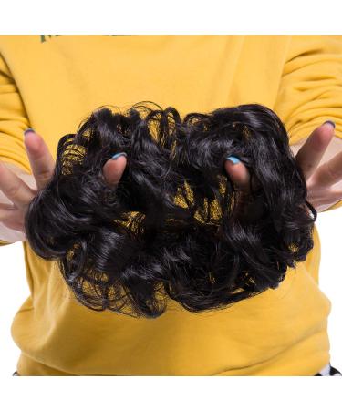 Shop Tess Dark Brown Hair Part Dutt Tie | Thick Wavy Knot Updos | Affordable 40g Hair Extensions for Women - Buy Online on GoSupps.com