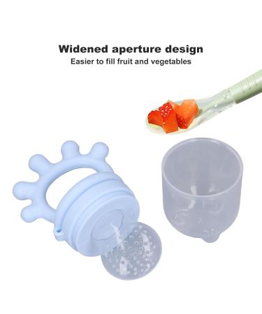 Baby Fruit Feeder - Silicone Choking Prevention & Soothing Baby Food Feeder for Meat (Light Blue) - International Shipping Available - Buy Online on GoSupps.com