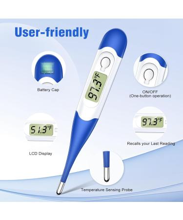 Digital Oral Thermometer for Adults & Kids - Fast 10-Second Readings Accurate Fever Detection - Buy Online on GoSupps.com