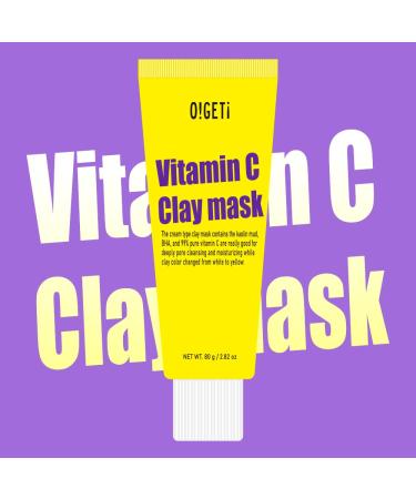 Color Changing Vitamin C Clay Face Mask | Exfoliate Cleanse Pores & Remove Blackheads | Vitalizing Skin Care for Men & Women | 2.82 Oz (80g - Buy Online on GoSupps.com