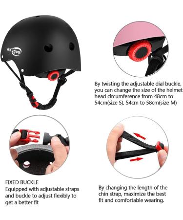 Kids Bike Helmet for Ages 2-14 | Adjustable Safety Toddler Helmet with Protective Gear Set | Skateboard Scooter Helmets with Knee Elbow Pads Wrist Guards - Black (Small: Ages 2-8) - Buy Online on GoSupps.com