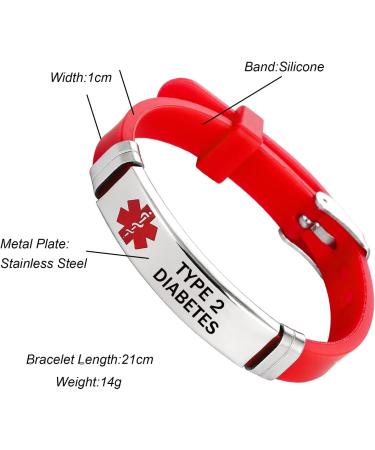Custom Engraved Medical ID Bracelet - Adjustable Silicone Sport Bracelet for Men & Women | Medical Alert Identification - Buy Online on GoSupps.com