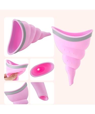 Female Urinal | Conch Type Women Standing Up to Pee Funnel | Portable Urinal for Women Reusable Women Pee Funnel for Outdoor Activities Camping Conch Type + Stability Ring Light Pink - Buy Online on GoSupps.com
