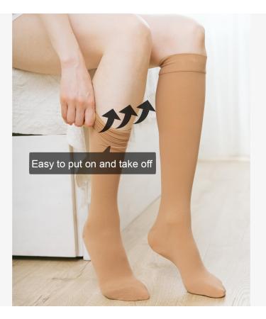 Buy 2 Pairs Medical Compression Stockings 20-30 mmHg for Men & Women Class 2 Closed Toe Support for Varicose Veins & Edema XL 2X Beige International Shipping - Buy Online on GoSupps.com