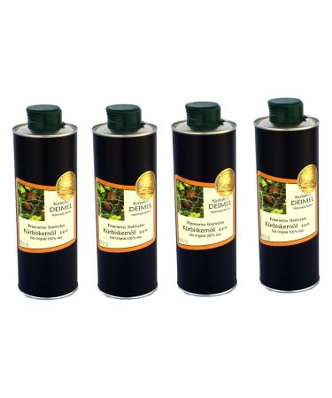 Pumpkin Deimel Styria/Austria - savings offer 4 x 500 ml of can - original Styrian pumpkin seed oil G.G.A.- Annually awarded 500 ml can (4 -pack)