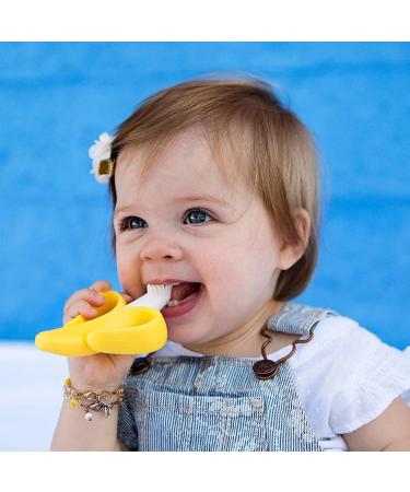 Baby Banana Yellow Banana Infant Toothbrush - Easy to Hold Train Infants Babies and Toddlers for Oral Hygiene - Teether Effect for Sore Gums - Buy Online on GoSupps.com