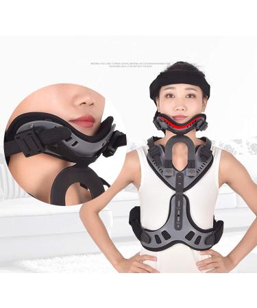 Cervical Thoracic Orthosis Adjustable Head Neck Chest Brace - Joint Support & Rehabilitation for Men & Women | Includes Cervical Traction Device - Unity Size Black - Buy Online on GoSupps.com
