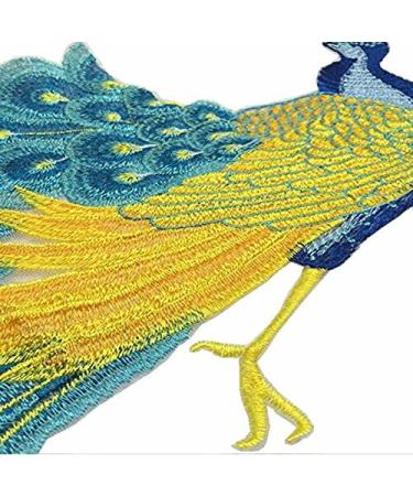 Embroidered Peacock Sewing Patch - Bright Blue Color - 23.5 x 13.4 - 1 Piece - Buy Online on GoSupps.com