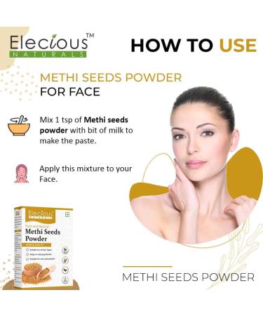 Elecious Methi Seed Powder for Hair Growth - 100% Natural Fenugreek Powder Chemical Free No Additives 200g - Buy Online on GoSupps.com