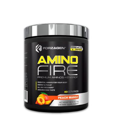 Forzagen Amino Fire 40 Servings, Energy Blend with BCAAS (Peach Mango)