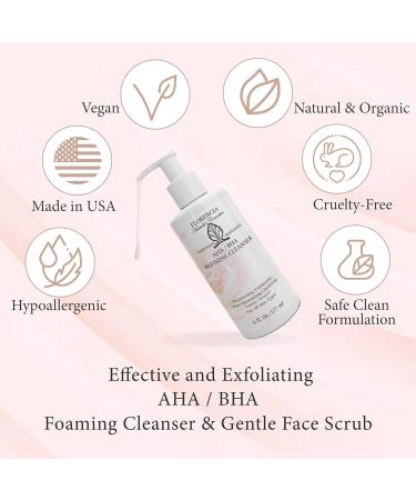 Florencia AHA BHA Refining Cleanser - Gentle Daily Exfoliating Face Wash with Glycolic Salicylic Lactic Acid and Jojoba Beads - Pore Perfecting Facial Cleanser 6 oz - Buy Online on GoSupps.com