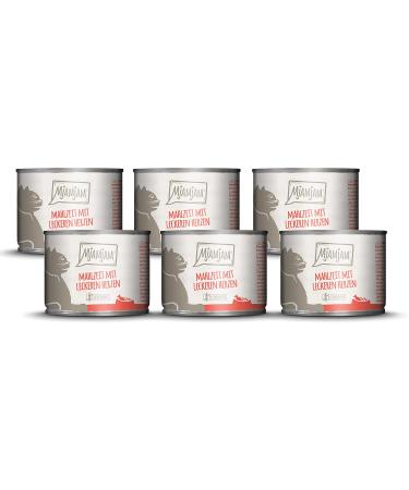 Mjamjam - Premium wet food for cats - meal with delicious heart 6 -seat Pack (6 x 200 g) grain free with extra meat hearts 200 g (6 Pack)