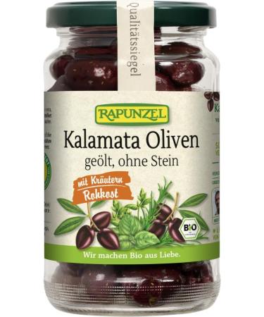 Rapunzel Organic Kalamata Olives with Herbs in Oil Stone-Free (6 x 170g) - Buy Online on GoSupps.com