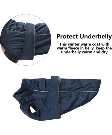 Minezi Waterproof Dog Raincoat - Adjustable Fleece Lined Reflective Caps for Small & Medium Dogs - Navy Blue - Buy Online on GoSupps.com