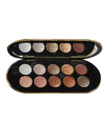 Glitter Eyeshadow Palette Gold Glitter Eyeshadow Makeup Set 10 Colors Shimmer Eyeshadow Palette Gold Eyeshadow Highly Pigmented Long Lasting Waterproof Sweatproof Professional Nude Eyeshadow Palette Make Up Palettes for ...