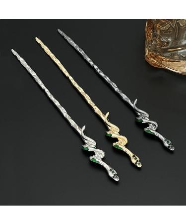 Prosy Green Spirit Snake Hair Clips Vintage Hairpiece Clips Rhinestone Decorative Hair Accessories for Women and Girls (Silver) - Buy Online on GoSupps.com