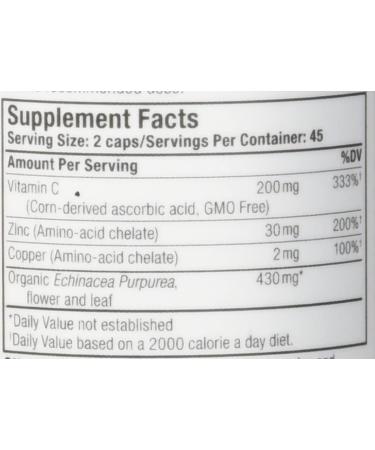Echinacea with Zinc & Vitamin C | Oregon's Wild Harvest | 90 Gelatin Capsules - Buy Online on GoSupps.com
