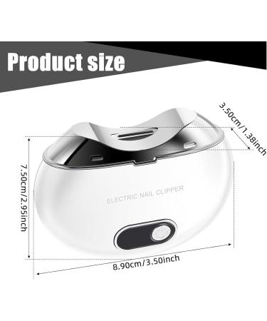 Automatic Electric Nail Clipper - Electric Nail File Nail Scraps Storage Clipper Rechargeable LCD Digital Display Clipper Light & 3 Speeds for Children Seniors White - Buy Online on GoSupps.com