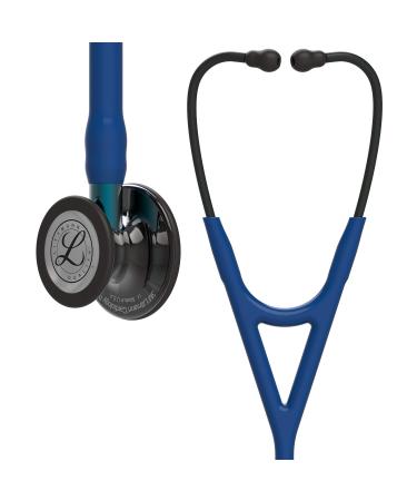 3M Littmann Cardiology IV Diagnostic Stethoscope High Polish Smoke-Finish Chestpiece Navy Tube Blue Stem and Black Headset 27 inch 6202 Hi Polish Smke Chstpce Blue Tube/Stem Blck Hdst Single