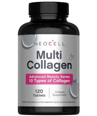 NeoCell Super Multi Collagen Peptides | 120 Tablets | 10 Types of Collagen | Skin Hair and Nails | Beauty Supplement | For Men and Women