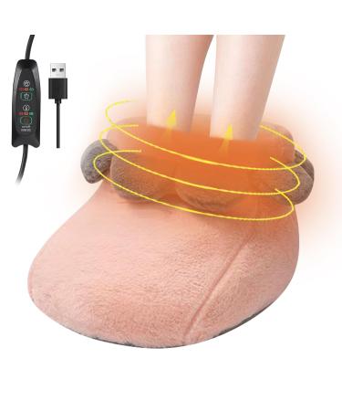 Electrically heated foot warmer with 3 heating levels USB foot warmer pads large slippers from electrical foot warmers heated footmuff made of thick plush foot heating heating cushion for foot heating (pink)