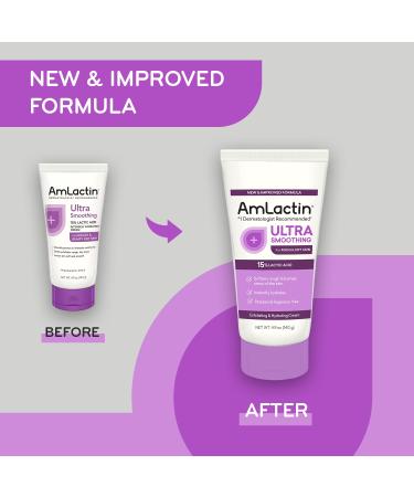 AmLactin Ultra Smoothing - 4.9 oz Body & Hand Cream with 15% Lactic Acid - Exfoliator and Moisturizer & Daily Nourish 12% - 14.1 oz Body Lotion with 12% Lactic Acid - Exfoliator and Moisturizer - Buy Online on GoSupps.com