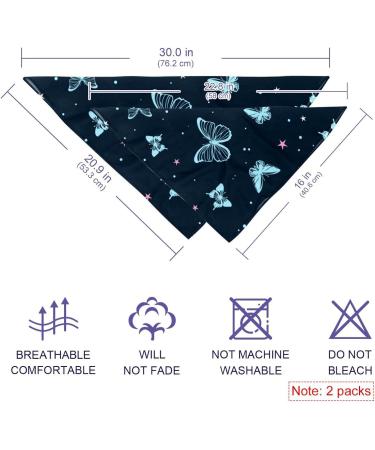 Shop Beautiful Butterfly Triangular Scarves for Dogs & Cats | Multi-Colored Bibs for All Sizes - 2 Pack - Buy Online on GoSupps.com