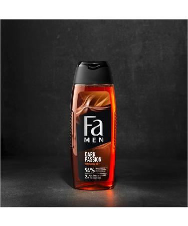handle FA Dark Passion Shower gel for men 12 x 250 ml 2in1 for body and hair with the masculine scent of seductive sandalwood and oriental spices mild and vegan formula - Buy Online on GoSupps.com