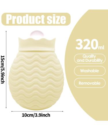 320ml Mini Silicone Heat Bottle with Cover - Warm & Cold Compress for Pain Relief Menstrual Comfort Hand & Foot Warmer - Beige - Buy Online on GoSupps.com