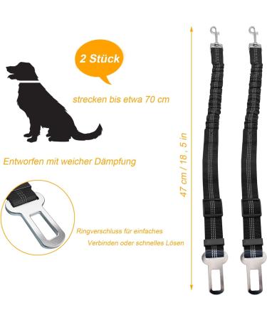 Premium Adjustable Dog Seat Belt - 2 Pieces Durable Black Car Safety Harness for Dogs - Buy Online on GoSupps.com